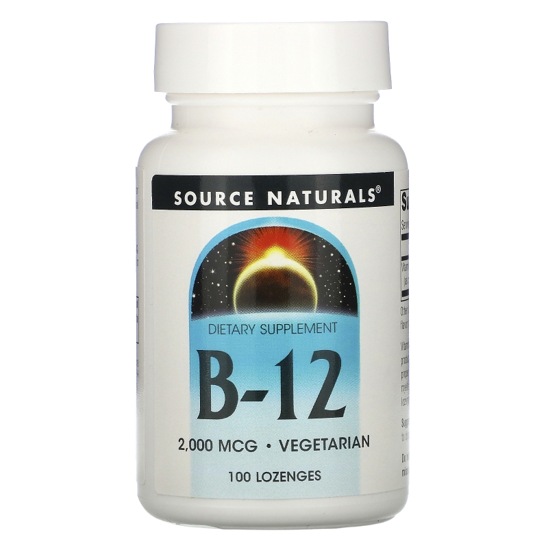 Source Naturals, B-12, 2000 мкг, 100 пастилок