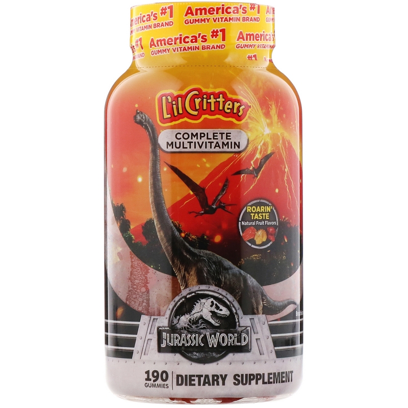 L'il Critters, Complete Multivitamins, Jurassic World, Natural Fruit Flavors, 190 Gummies