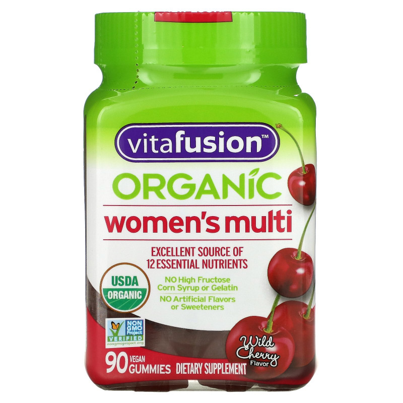 VitaFusion, Organic Women's  Multi, Wild Cherry, 90 Vegetarian Gummies