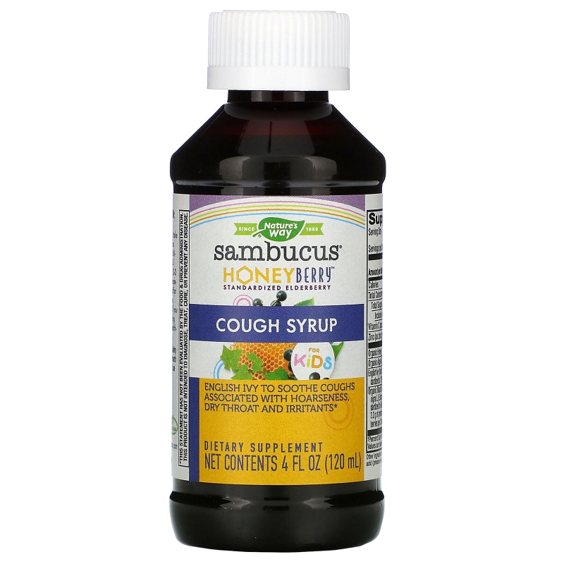 Nature's Way, Sambucus Kids HoneyBerry Cough Syrup, 4 fl oz