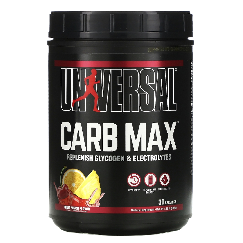 Universal Nutrition, Carb Max, Replemish Glycogen & Electrolytes, Fruit Punch, 1.39 lb (632 g)