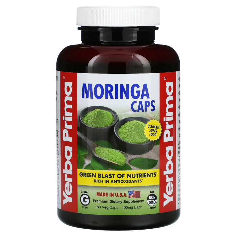 Yerba Prima, Moringa Caps, 400 mg, 180 Veg Caps