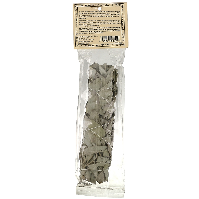 Sage Spirit, Native American Incense, белый шалфей, 6-7 дюймов