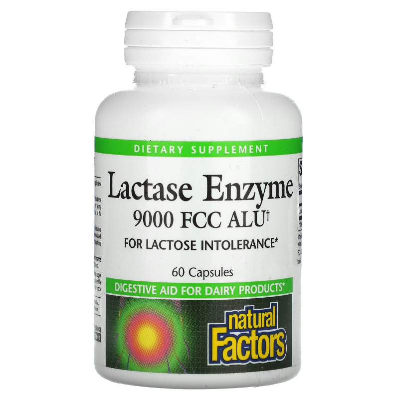 Natural Factors, Lactase Enzyme, 9000 FCC ALU, 60 капсул