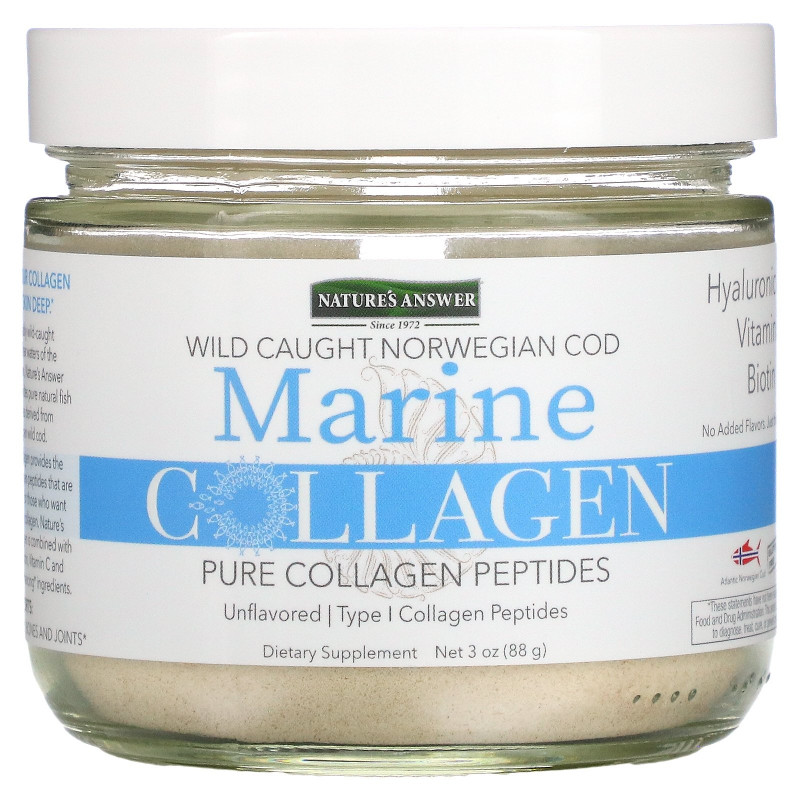 Nature's Answer, Marine Collagen, Wild Caught Norwegian Cod, Unflavored, 3 oz (88 g)