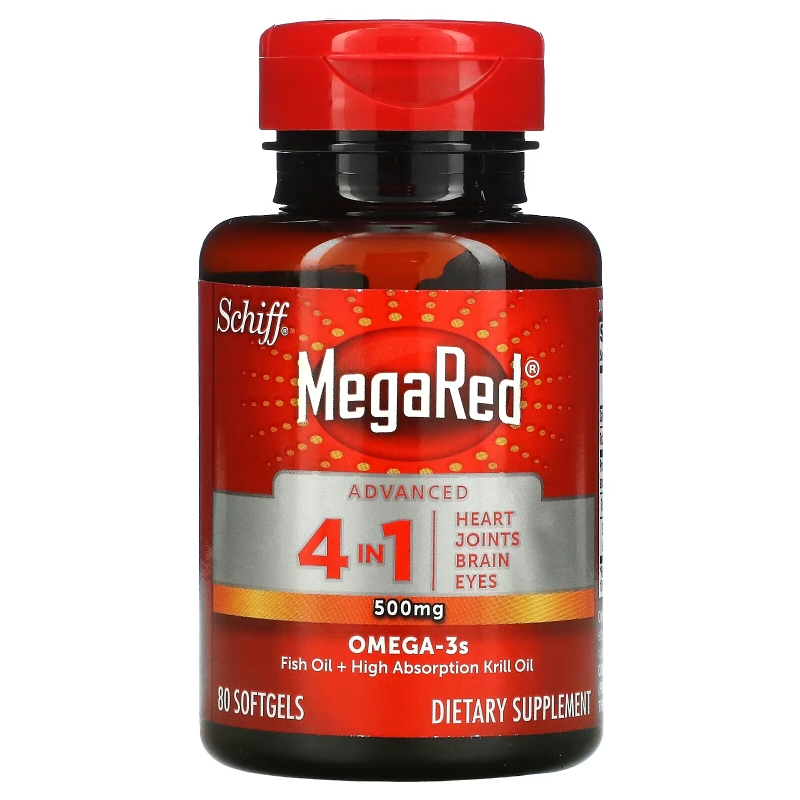 Schiff, MegaRed, Advanced 4 In 1, 500 mg, 80 Softgels