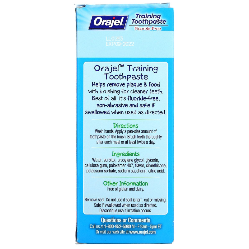 Orajel, Sesame Street Training Toothpaste, Flouride-Free, Berry Fun, 1.5 oz (42.5 g)