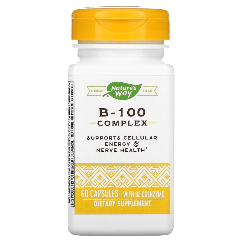 Nature's Way, Комплекс B-100 с коэнзимом B2, 60 капсул