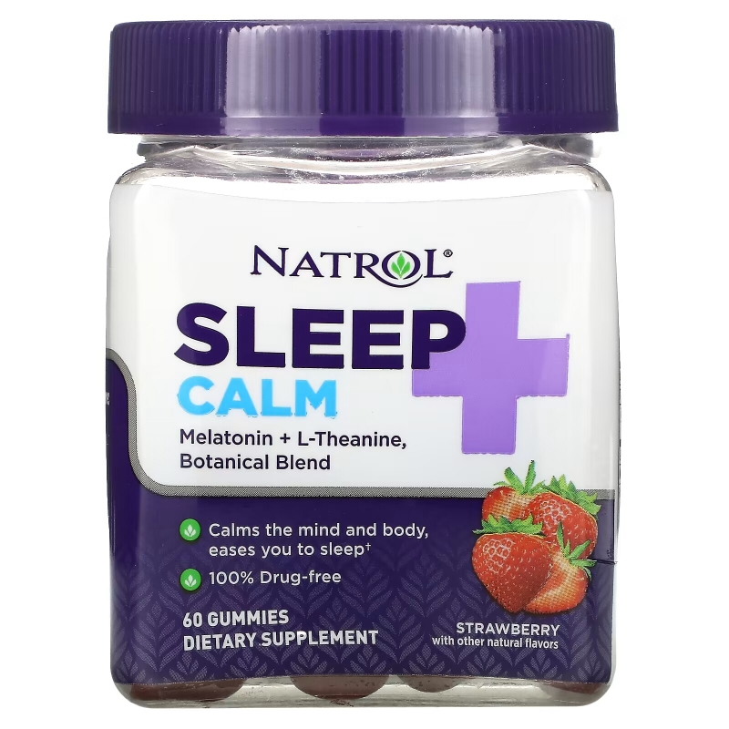 Natrol, Sleep + Calm, Strawberry, 60 Gummies