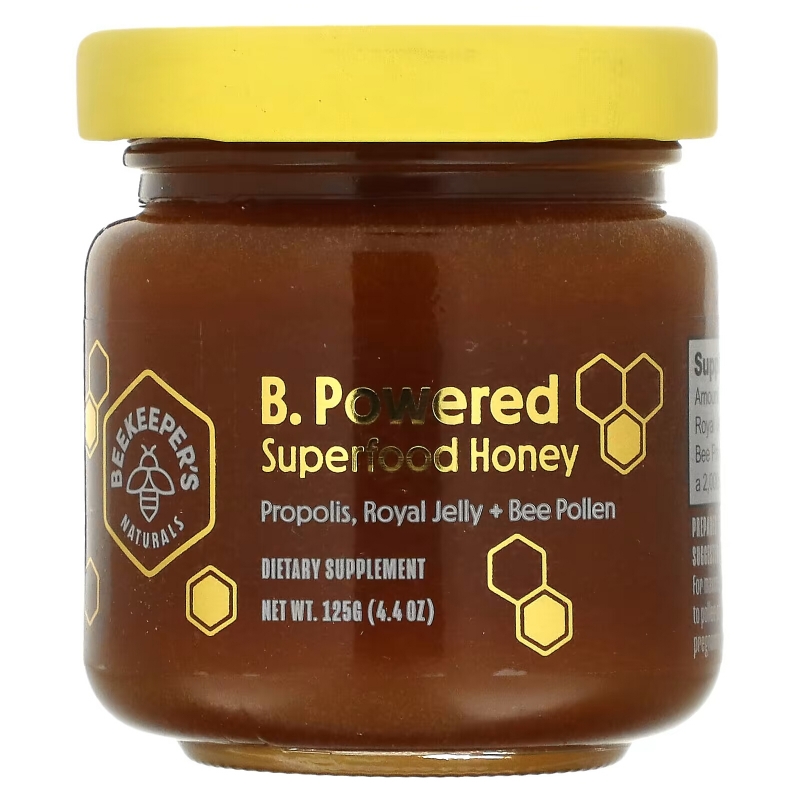 Beekeeper's Naturals, B. Powered Superfood Honey, 4.4 oz (125 g)