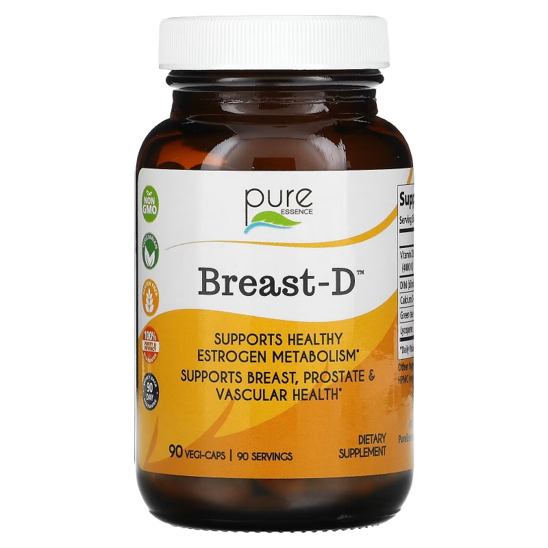 Pure Essence, Breast-D, Supports Breast, Prostate & Vascular Health, 90 Vegetarian Capsules