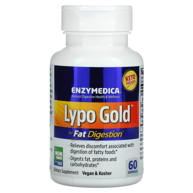 Enzymedica, Lypo Gold, для усвоения жиров, 60 капсул