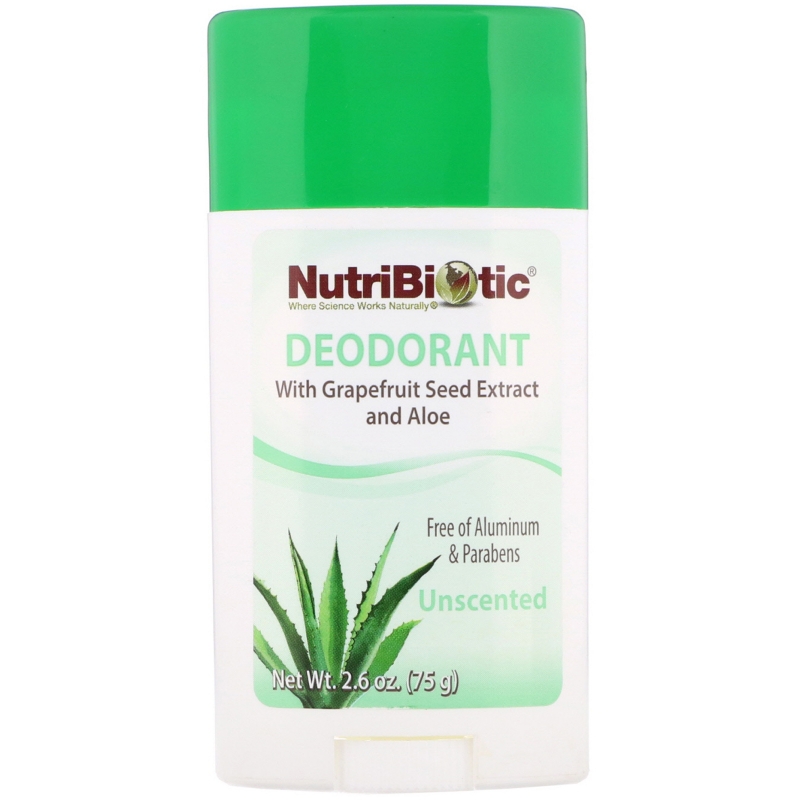 NutriBiotic Long Lasting Deodorant Stick Unscented 2.6 oz (75 g)