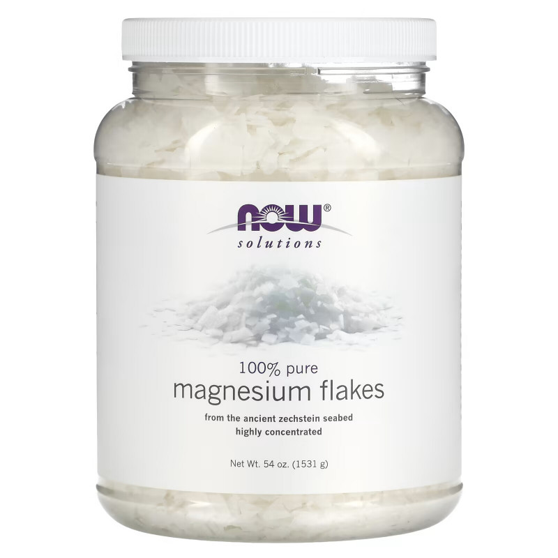 Now Foods, Solutions, Magnesium Flakes, 100% Pure, 54 oz (1531 g)