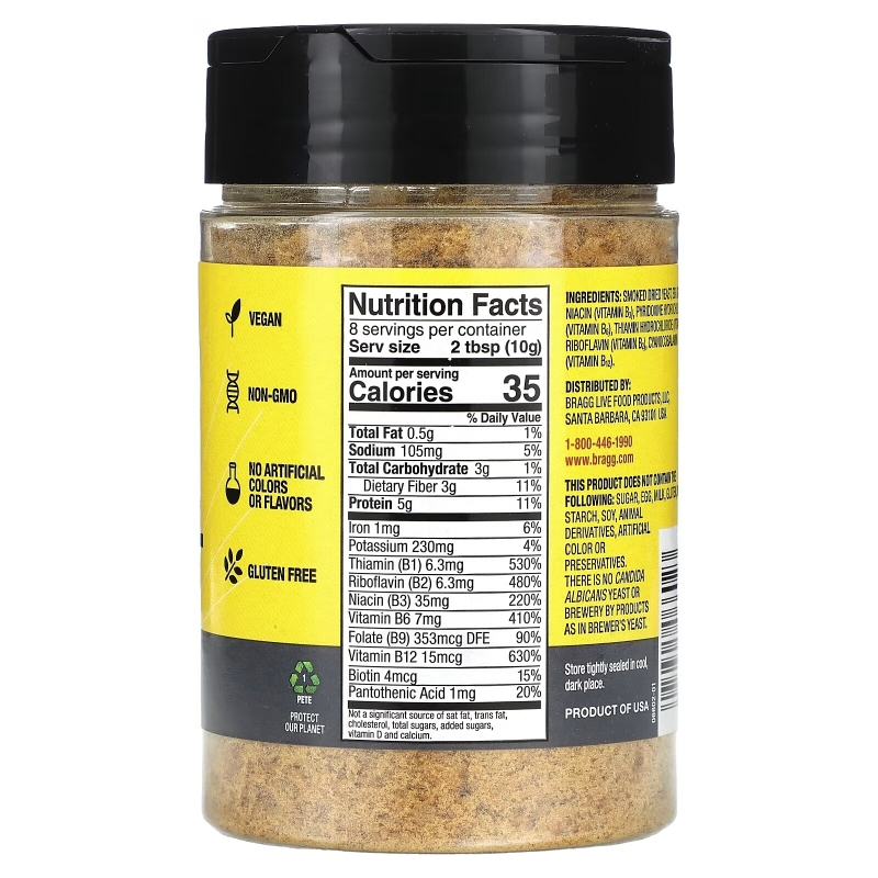 Bragg, Nutritional Yeast, Smoky BBQ, 3 oz (85 g)