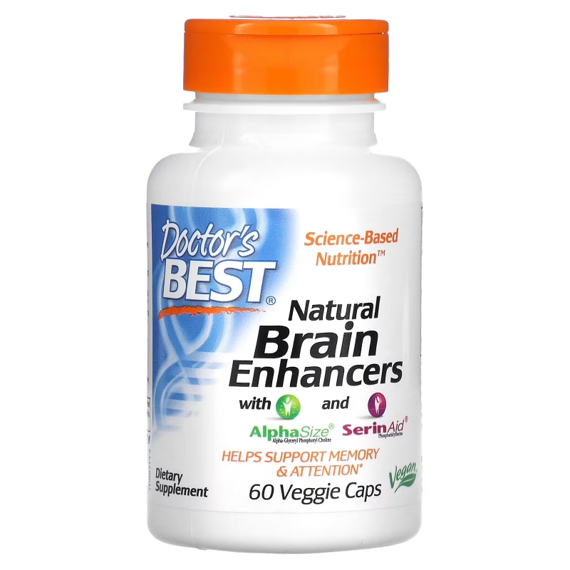 Doctor's Best, Natural Brain Enhancers, 60 Veggie Caps