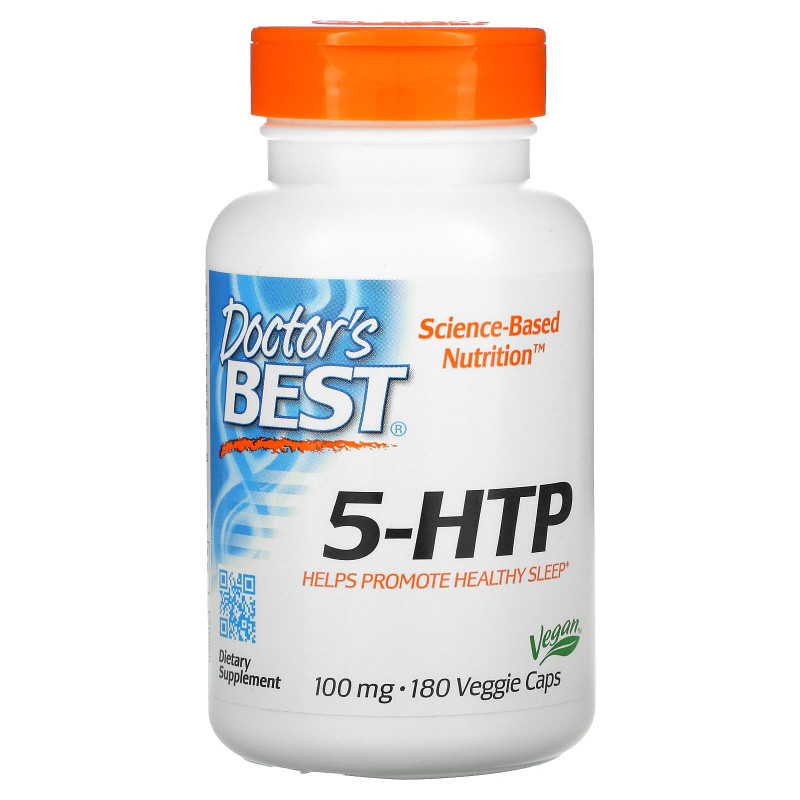 Doctor's Best, 5-HTP, 100 мг, 180 вегетарианских капсул