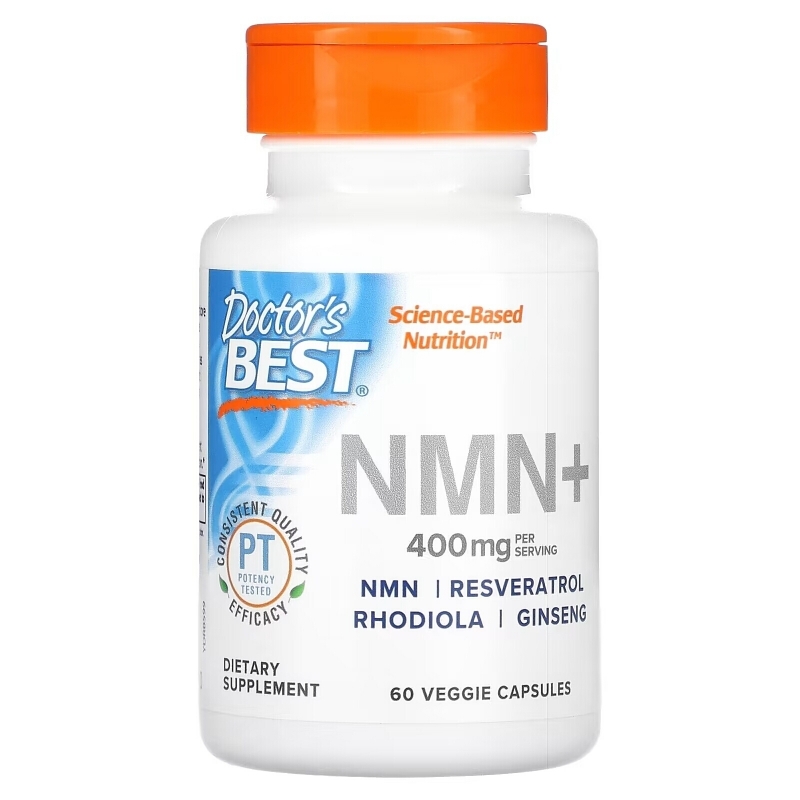 Doctor's Best, NMN+, 200 mg, 60 Veggie Capsules