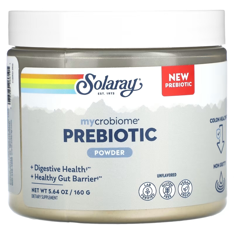 Solaray, Mycrobiome Prebiotic Powder, Unflavored, 5.64 oz (160 g)