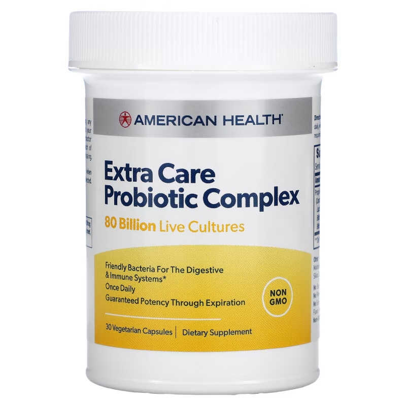 American Health, Extra Care Probiotic Complex, 80 Billion CFU, 30 Vegetarian Capules