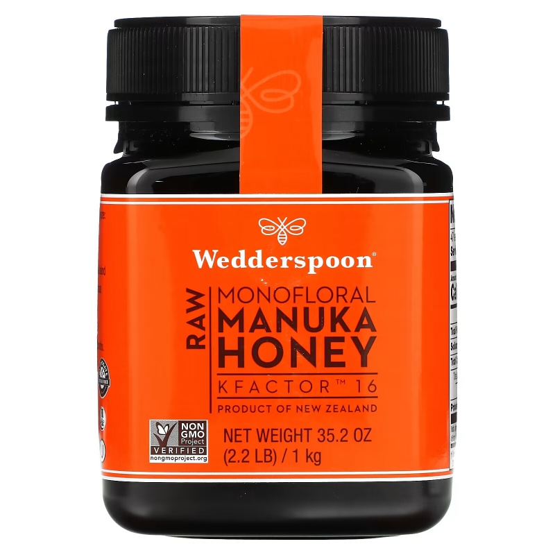 Wedderspoon, Raw Monofloral Manuka Honey, KFactor 16, 2.2 lb (1 kg)