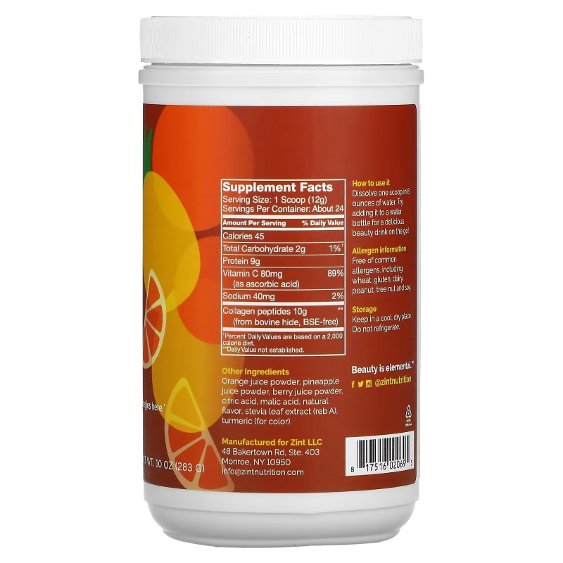 Zint, Sweet Collagen, Pineapple Orangeade, 10 oz (283 g)