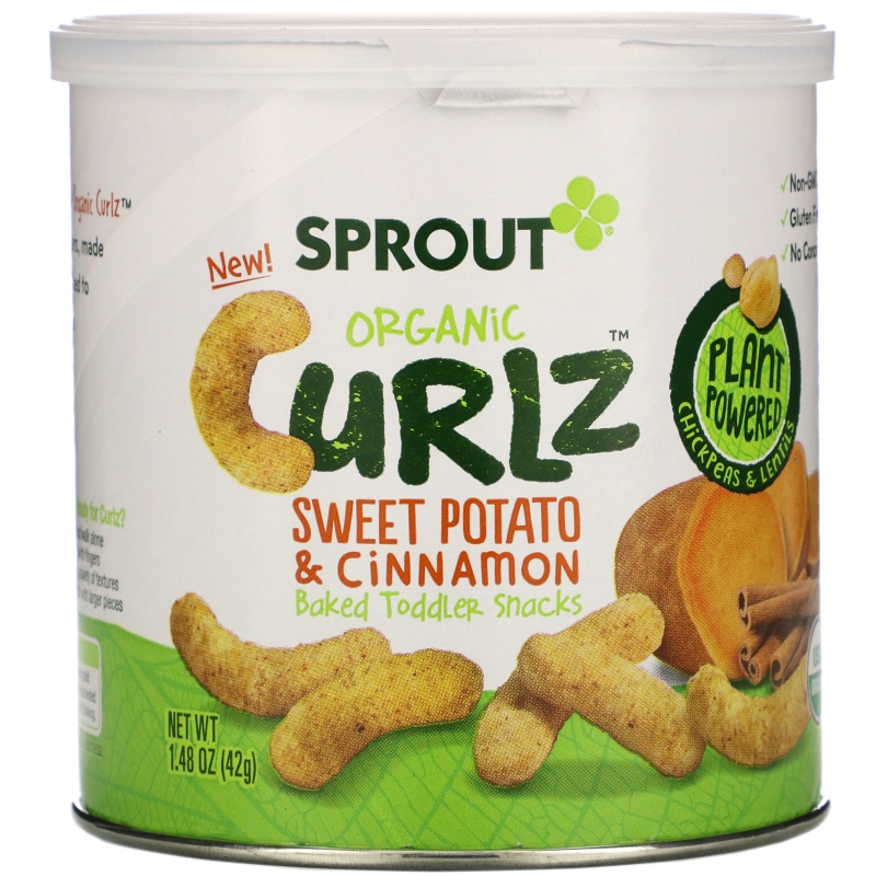 Sprout Organic, Curlz, сладкий картофель и корица, 1,48 унц. (42 г)