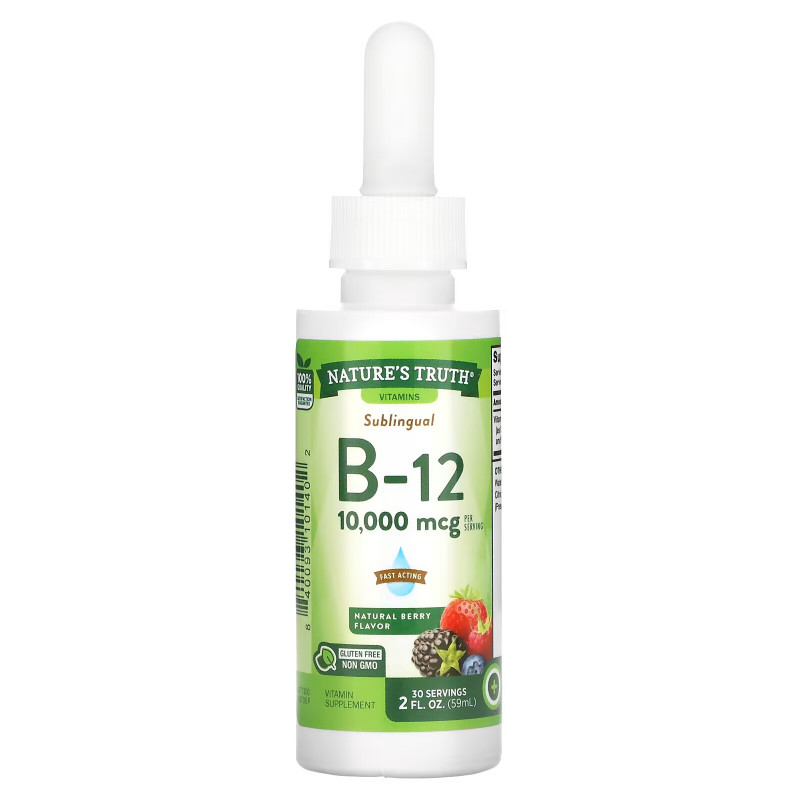 Nature's Truth, Sublingual B-12, Natural Berry, 10,000 mcg, 2 fl oz (59 ml)