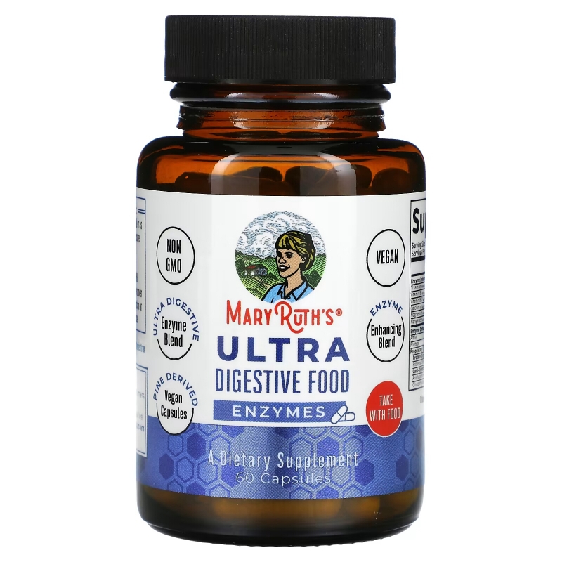 MaryRuth Organics, Ultra Digestive Food, Enzymes, 60 Capsules