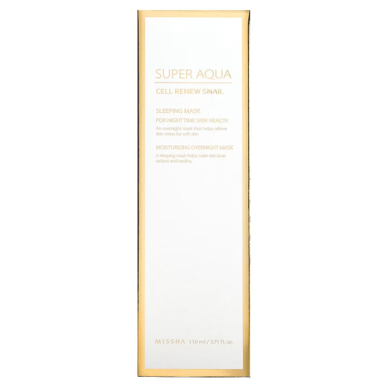 Missha, Super Aqua, Cell Renew Snail, Sleeping Beauty Mask, 3.7 fl oz (110 ml)