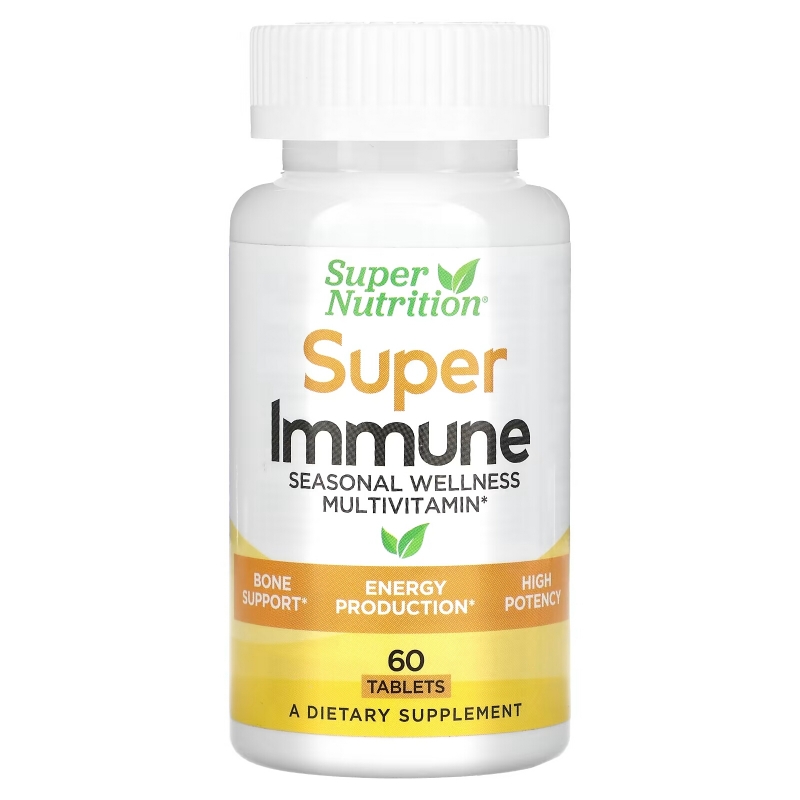 Super Nutrition, Super Immune, Immune-Strengthening Multivitamin with Glutathione, 60 Tablets