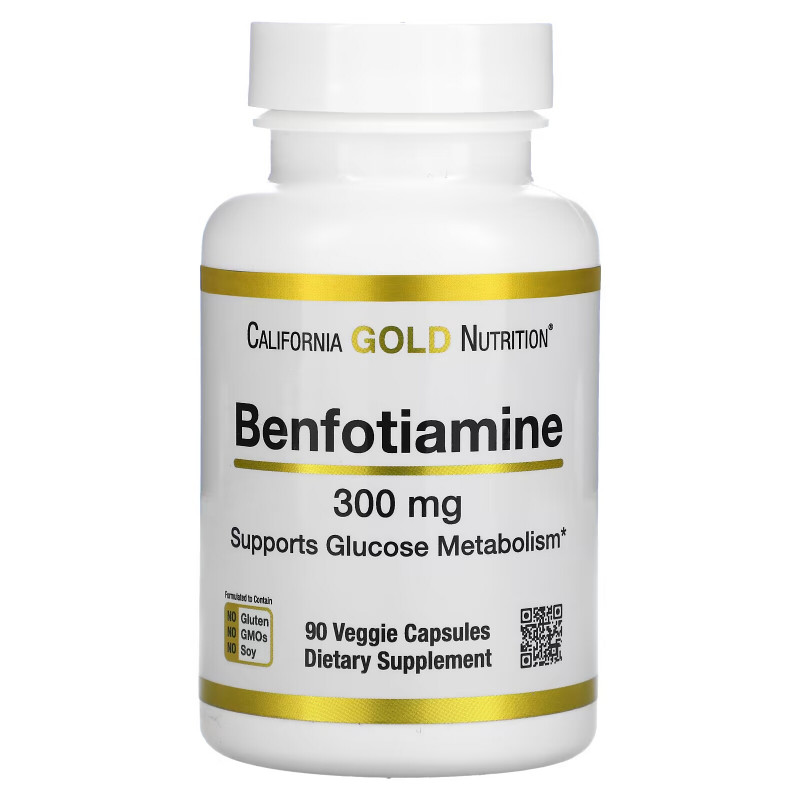 California Gold Nutrition, Benfotiamine, 300 mg, 90 Veggie Capsules